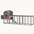 Load image into Gallery viewer, 117" XL Chicken Coop with Asphalt Roof, Slide-Out Tray, Nesting Box, for 3-6 Chickens, Gray
