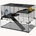 Load image into Gallery viewer, Hamster Cage with Deep Tempered Glass Bottom & 3-Tier Design, 31"x19"x22.5"
