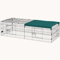 Load image into Gallery viewer, 73" L Metal Small Animal Playpen with Roof, Indoor/Outdoor, Green
