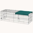 Load image into Gallery viewer, 87" L Metal Playpen with Roof, 28"H Indoor & Outdoor Pet Fence, Green
