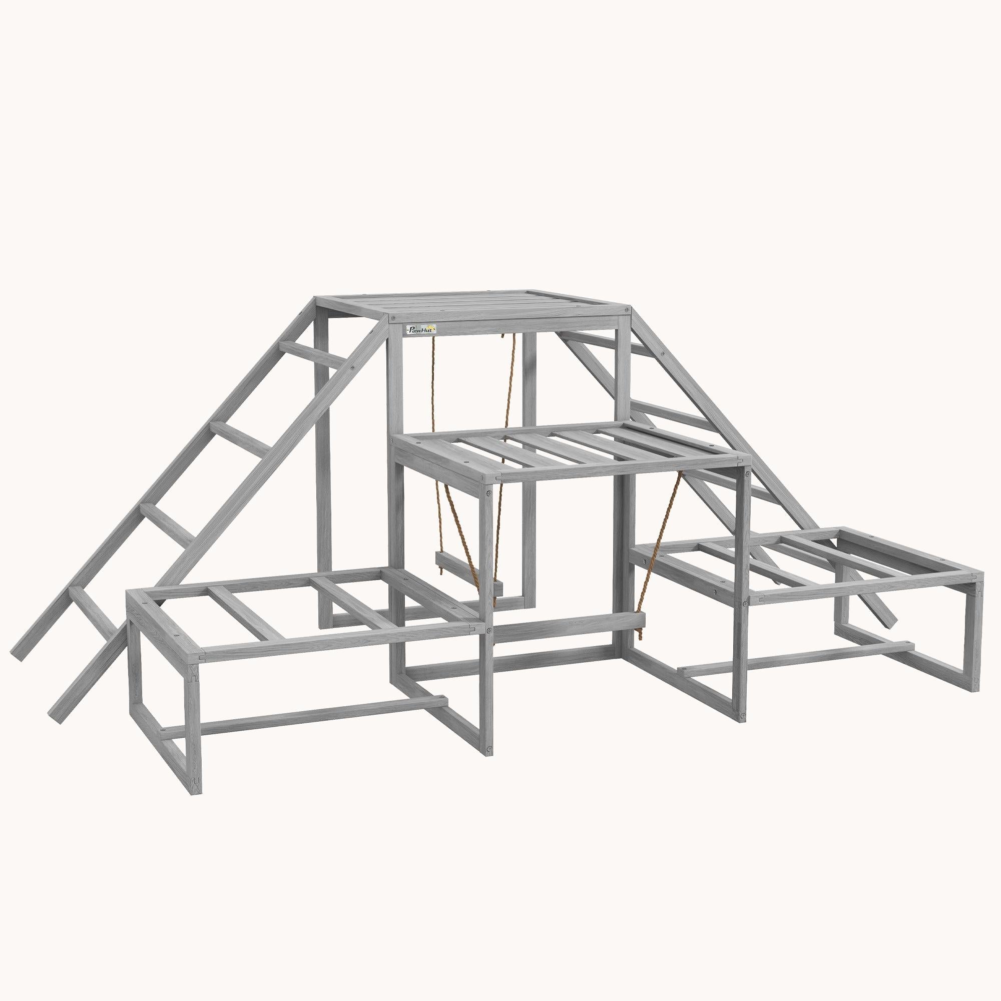 Chicken Perch with Hanging Swing, Chicken Toys, Ideal Coop Accessory for 10-15 Chickens, Gray