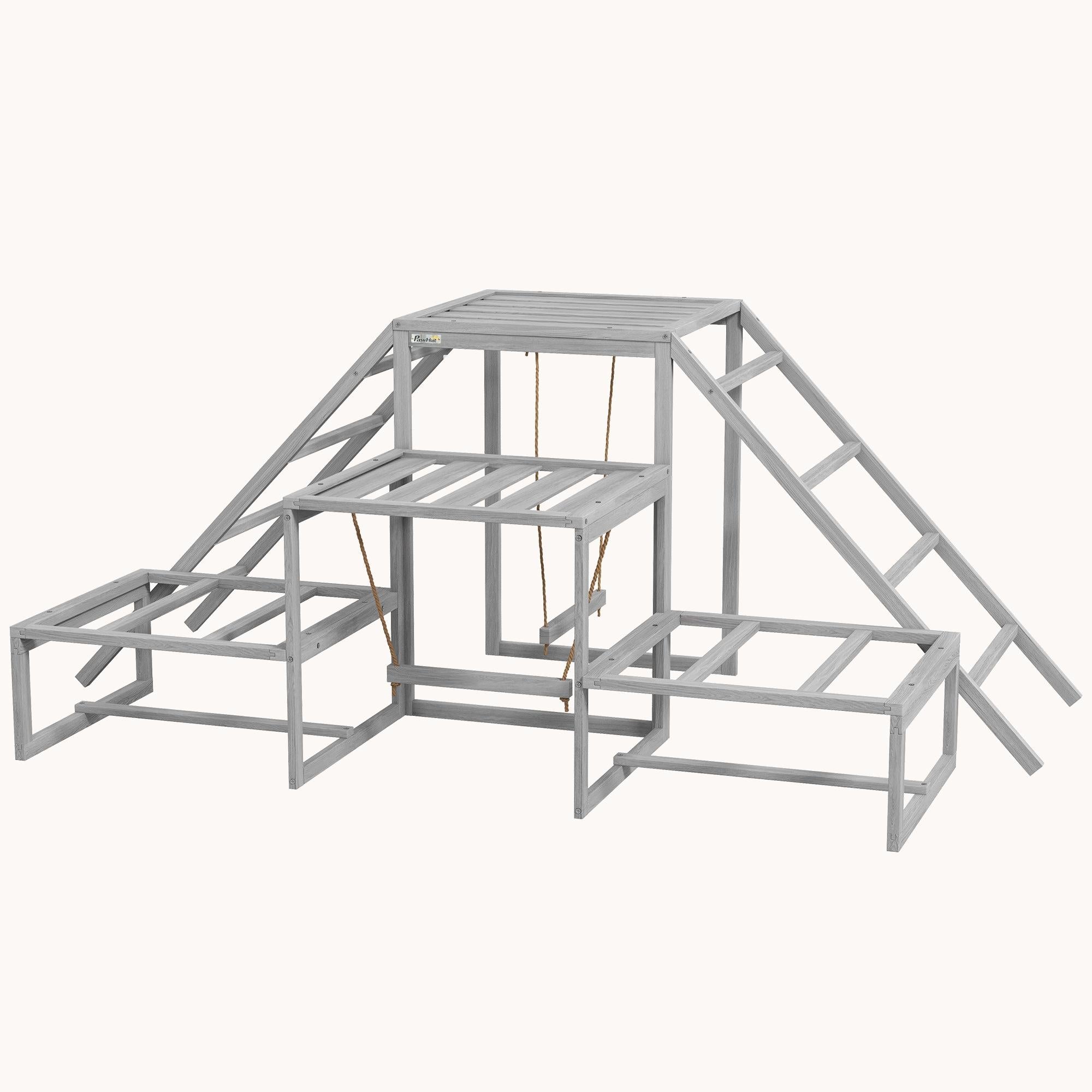 Chicken Perch with Hanging Swing, Chicken Toys, Ideal Coop Accessory for 10-15 Chickens, Gray