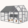 Load image into Gallery viewer, 9' x 6' x 6' Spacious Outdoor Chicken Run with Weather Cover Grey
