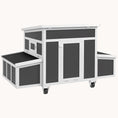 Load image into Gallery viewer, Mobile Chicken Coop with 2 Nesting Boxes, Tray & Wheels, Dark Grey
