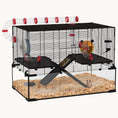 Load image into Gallery viewer, 31" Extra Large Hamster Cage with Tube Tunnel, Deep Glass Base, Wheel, Water Bottle
