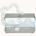 Load image into Gallery viewer, Hamster Cage 2-Level with Wheel, Ramp, Tubes & Food Dish, 23"x13"x12", Gray
