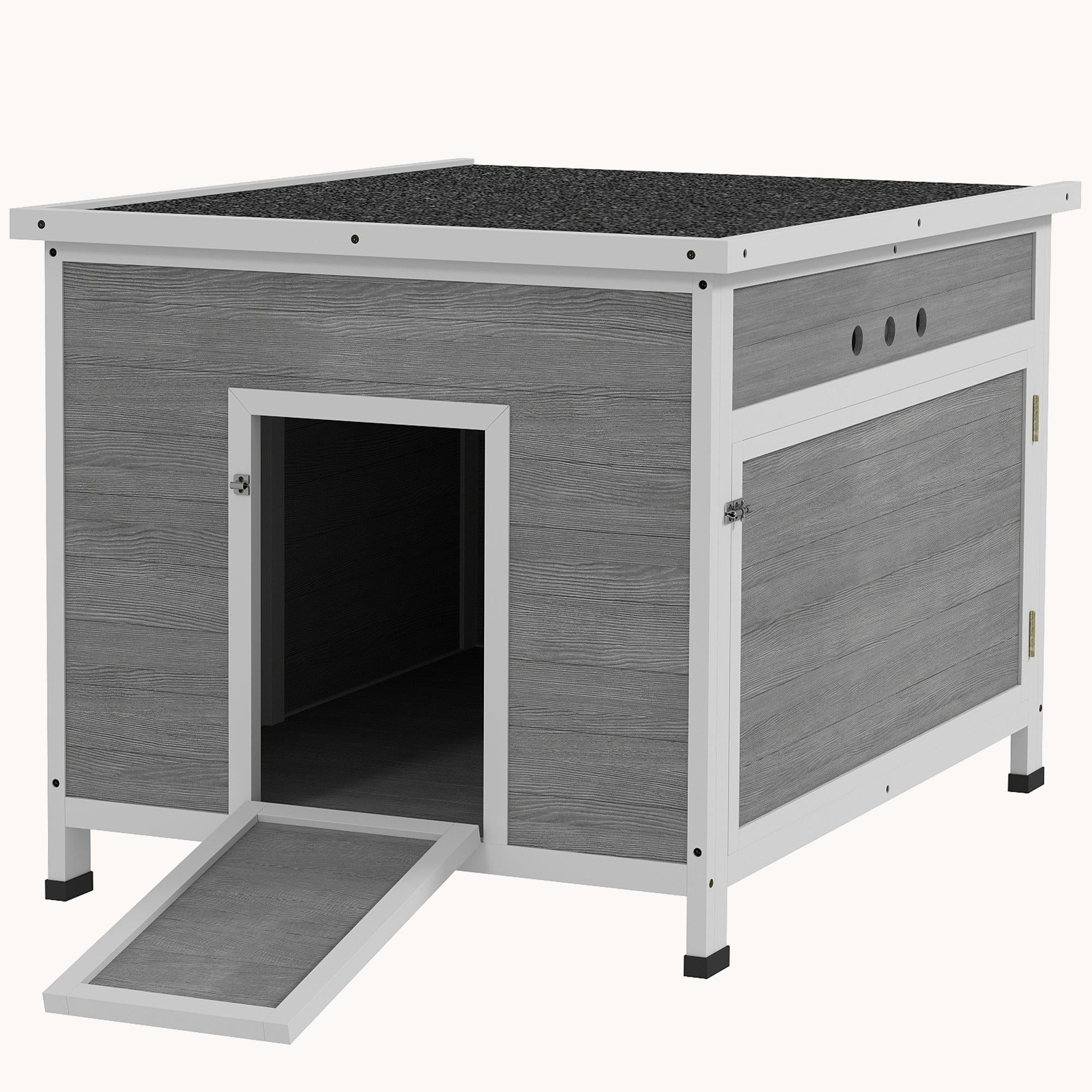 Wooden Duck Coop with Openable Roof Outdoor Rabbit Hutch 30" x 38" x 30"