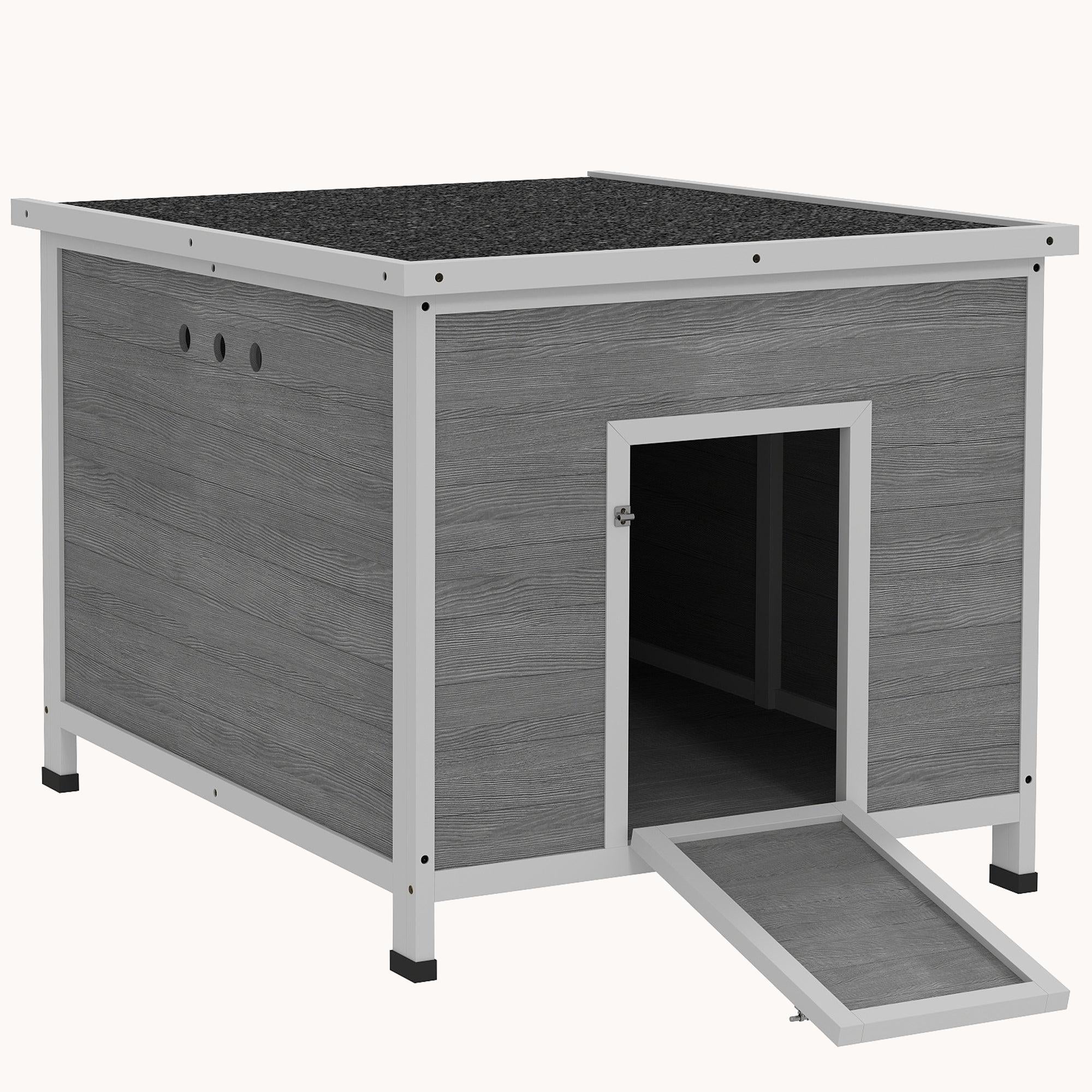 Wooden Duck Coop with Openable Roof Outdoor Rabbit Hutch 30" x 38" x 30"