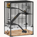 Load image into Gallery viewer, 4-Tier Hamster Cage with Tempered Glass Bottom, 24"x16"x31.5", Black
