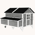 Load image into Gallery viewer, Mobile Chicken Coop with 2 Nesting Boxes, 2 Trays & Wheels, Grey
