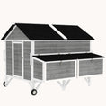 Load image into Gallery viewer, Mobile Chicken Coop with 2 Nesting Boxes, 2 Trays & Wheels, Grey
