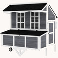 Load image into Gallery viewer, Mobile Chicken Coop with Nesting Box, Tray, Wheels & Perches, Grey
