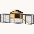 Load image into Gallery viewer, 85" Wooden Rabbit Hutch with Steel Run Yellow
