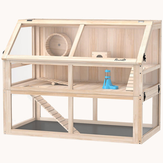 3-Layer Adventure Hamster Habitat with Clear Viewing Panels 37" x 21" x 30"