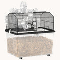 Load image into Gallery viewer, Large Hamster Cage with 12" Deep Tray, 2-Tier Design & Tube System, 23"x17"x22" Black
