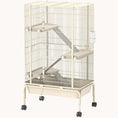 Load image into Gallery viewer, 47" Small Animal Cage, 4-Level Rolling Metal with 5.9" Deep Tray & 3 Ramps, Beige
