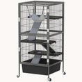 Load image into Gallery viewer, 45" Spacious 4-Tier Rolling Cage for Small Pets with 6 Inch Deep Slide-Out Tray
