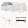 Load image into Gallery viewer, 9.8' x 19.7' x 6.4' Metal Chicken Coop with Nesting Box, Roosting Bar, for 18-24 Poultries
