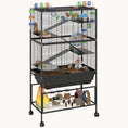 Load image into Gallery viewer, 5-Tier Rolling Hamster Cage with Deep Tray Storage Shelf & Exercise
