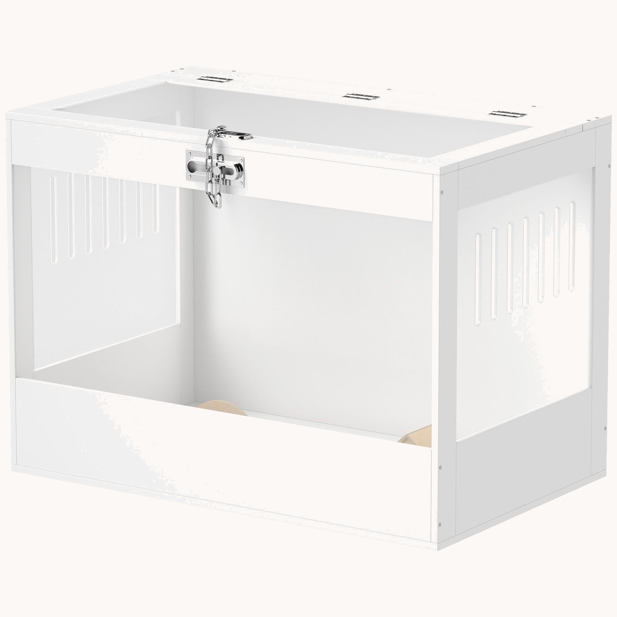 Hamster Cage with Lock Acrylic Habitat for Dwarf Hamsters 31.5" x 20" x 23" White
