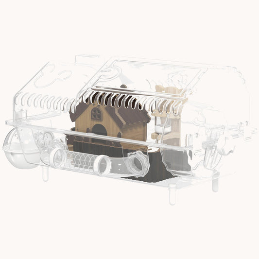 8-in-1 Dwarf Hamster Cage with Large Wheel Hideout & Accessories 21.5" x 11.8" x 12.6"