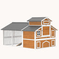Load image into Gallery viewer, Chicken Coop with Run, 2 Nesting Boxes, Tray & Asphalt Roof, Orange
