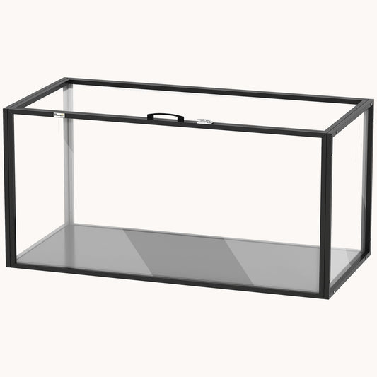 Large Acrylic Hamster Cage with Openable Top for Small Animals, Black