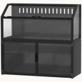 Load image into Gallery viewer, Hamster Cage with Storage Cabinet, Acrylic Panels & Openable Top, Black
