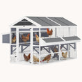 Load image into Gallery viewer, Large Chicken Run with 2 Nesting Boxes, Feeders & Waterproof Roof, Grey
