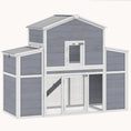Load image into Gallery viewer, Large Chicken Coop with Run, 2 Nesting Boxes, Tray & Ramp, Grey
