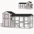 Load image into Gallery viewer, 147" Extra Large Wooden Chicken Coop with Run Nesting Box & Pull-Out Tray Gray

