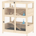 Load image into Gallery viewer, 4-Tier Wooden Hamster Cage with Mesh Flip Roof & Pull-Out Tray 33" x 21" x 36"

