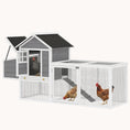 Load image into Gallery viewer, 82" Wooden Chicken Coop for 2-3 Hens with Nesting Box & Pull-Out Tray Gray
