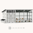 Load image into Gallery viewer, 212" Walk-in Chicken Coop for 10-15 Hens with Run & Nesting Box Light Gray
