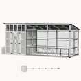 Load image into Gallery viewer, 212" Walk-in Chicken Coop for 10-15 Hens with Run & Nesting Box Light Gray
