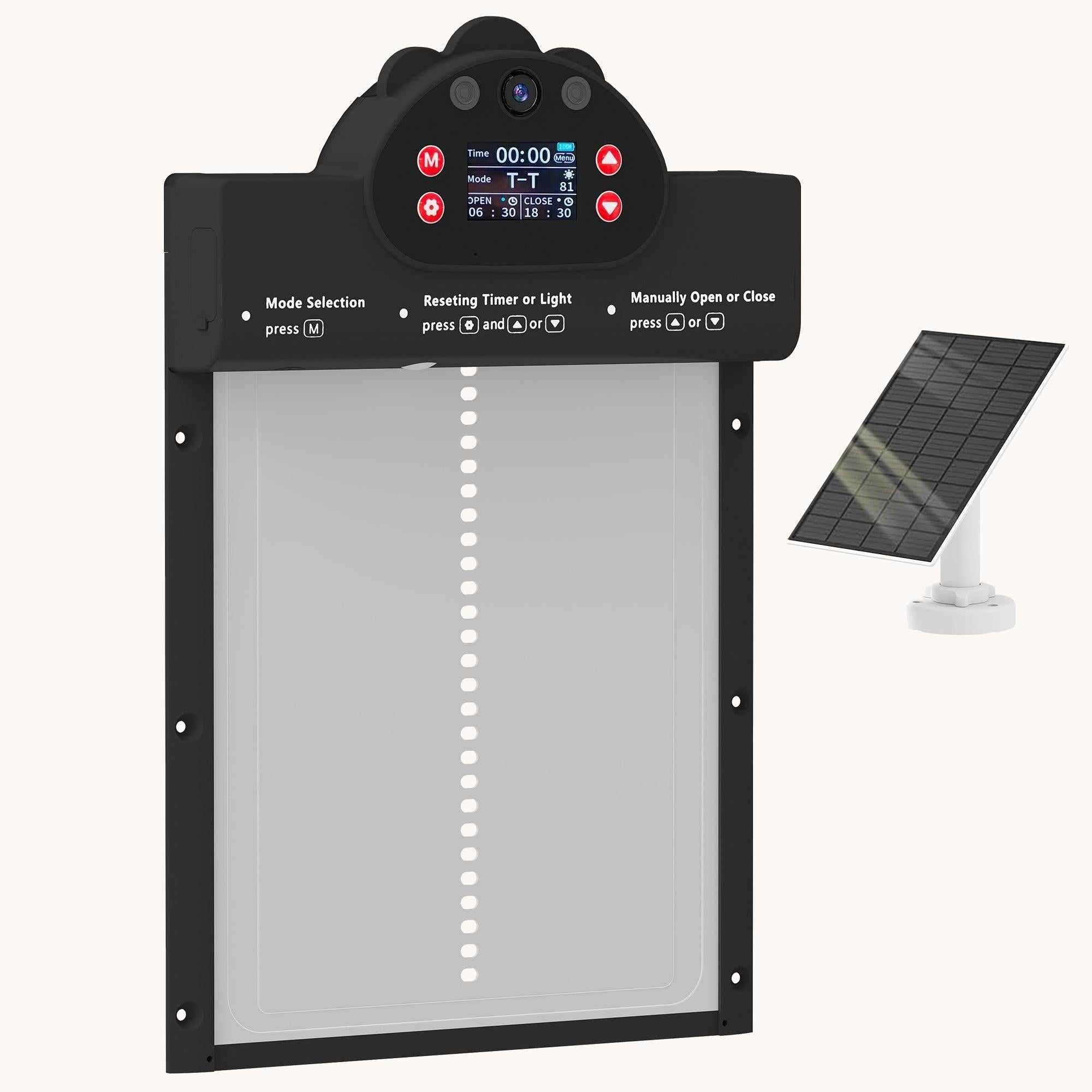 2K Camera Automatic Chicken Coop Door with WiFi & Solar App Remote 5200mAh