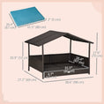Load image into Gallery viewer, Elevated Rattan Dog House Outdoor with Canopy, Wicker Dog Bed with Water-Resistant Cushion, for Small and Medium Dogs Blue
