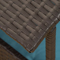 Load image into Gallery viewer, Elevated Rattan Dog House Outdoor with Canopy, Wicker Dog Bed with Water-Resistant Cushion, for Small and Medium Dogs Blue
