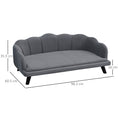 Load image into Gallery viewer, Dog Sofa for Medium, Large Dogs, Shell Shaped Pet Couch Bed w/ Legs, Cushion, Washable Cover - Grey
