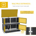Load image into Gallery viewer, Rabbit Hutch  Guinea Pig Hutch Double Decker Pet Cage with Openable Roof, Divider, Ramp for Outdoor 100 x 47 x 91cm, Grey
