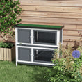 Load image into Gallery viewer, Solid Wood Rabbit/Bunny Hutch with 2 Large Main Rooms, Protection from UV Rays and Water, and Firm Cage, Grey
