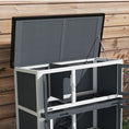 Load image into Gallery viewer, Solid Wood Rabbit/Bunny Hutch with 2 Large Main Rooms, Protection from UV Rays and Water, and Firm Cage, Grey
