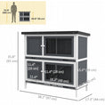 Load image into Gallery viewer, Solid Wood Rabbit/Bunny Hutch with 2 Large Main Rooms, Protection from UV Rays and Water, and Firm Cage, Grey
