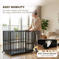 Load image into Gallery viewer, Heavy Duty Dog Crate, Dog Cage with Wheels for Extra Large Breeds, Metal Pet Crate with Removable Tray and 3 Doors for Indoor & Outdoor, 107 x 69 x 81 cm, Black
