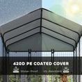 Load image into Gallery viewer, 6' x 6' x 6' Outdoor Dog Kennel, Lockable Dog Run Crate with Rotating & Adjustable Bowls, Waterproof UV-Resistant Cover, Welded Wire Steel Fence for Large Dogs, Silver
