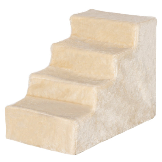 Pet Steps Ladder for Cats and Dogs, Pet Stairs, Ladder for Climbing on Bed, Sofa with Removable Cover, Beige