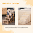 Load image into Gallery viewer, Dog Steps for Sofa, 4 Steps Dog Stairs, Pet Stairs, with Washable Plush Cover, for Small Breeds, Cats - Beige
