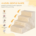 Load image into Gallery viewer, Dog Steps for Sofa, 4 Steps Dog Stairs, Pet Stairs, with Washable Plush Cover, for Small Breeds, Cats - Beige
