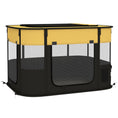 Load image into Gallery viewer, Dog Pen, Pet Playpen, Portable Foldable Dog Cat Playpen Soft Pet Cage with Storage Bag for Puppies, Rabbits, Kittens, Guinea Pigs, 84 x 64 x 53cm - Yellow
