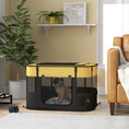 Load image into Gallery viewer, Dog Pen, Pet Playpen, Portable Foldable Dog Cat Playpen Soft Pet Cage with Storage Bag for Puppies, Rabbits, Kittens, Guinea Pigs, 84 x 64 x 53cm - Yellow
